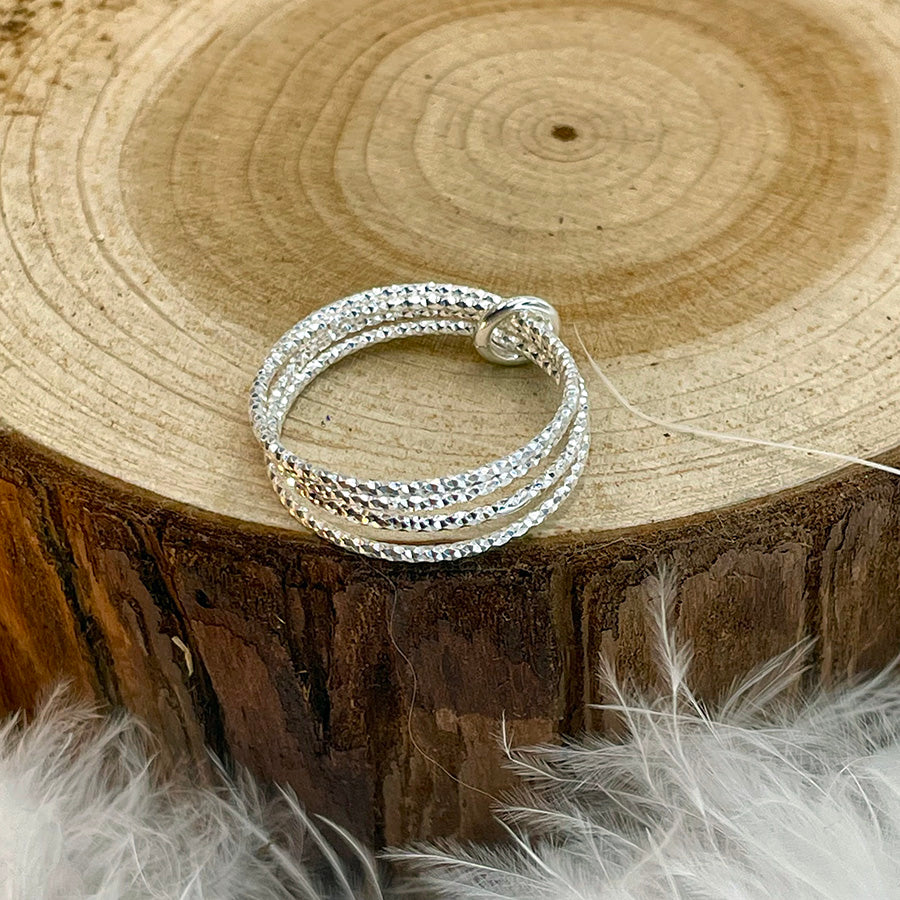 Bague femme en argent 925 – BLING ME FOUR, multi-anneaux facettés