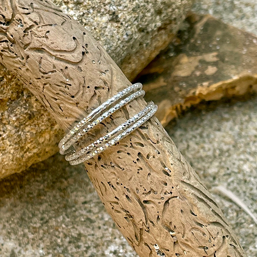 Bague femme en argent 925 – BLING ME FOUR, multi-anneaux facettés