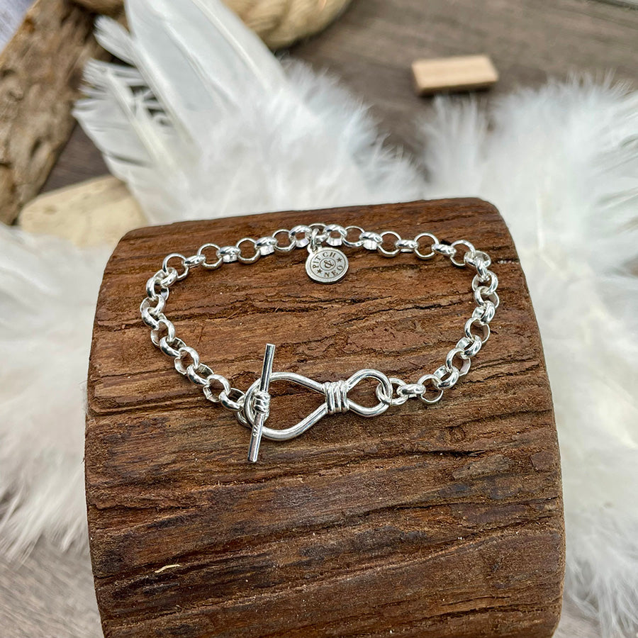 Bracelet femme FOREVER CHÉRI ! – maillons jaseron épais en argent 925, fermoir bijou infini