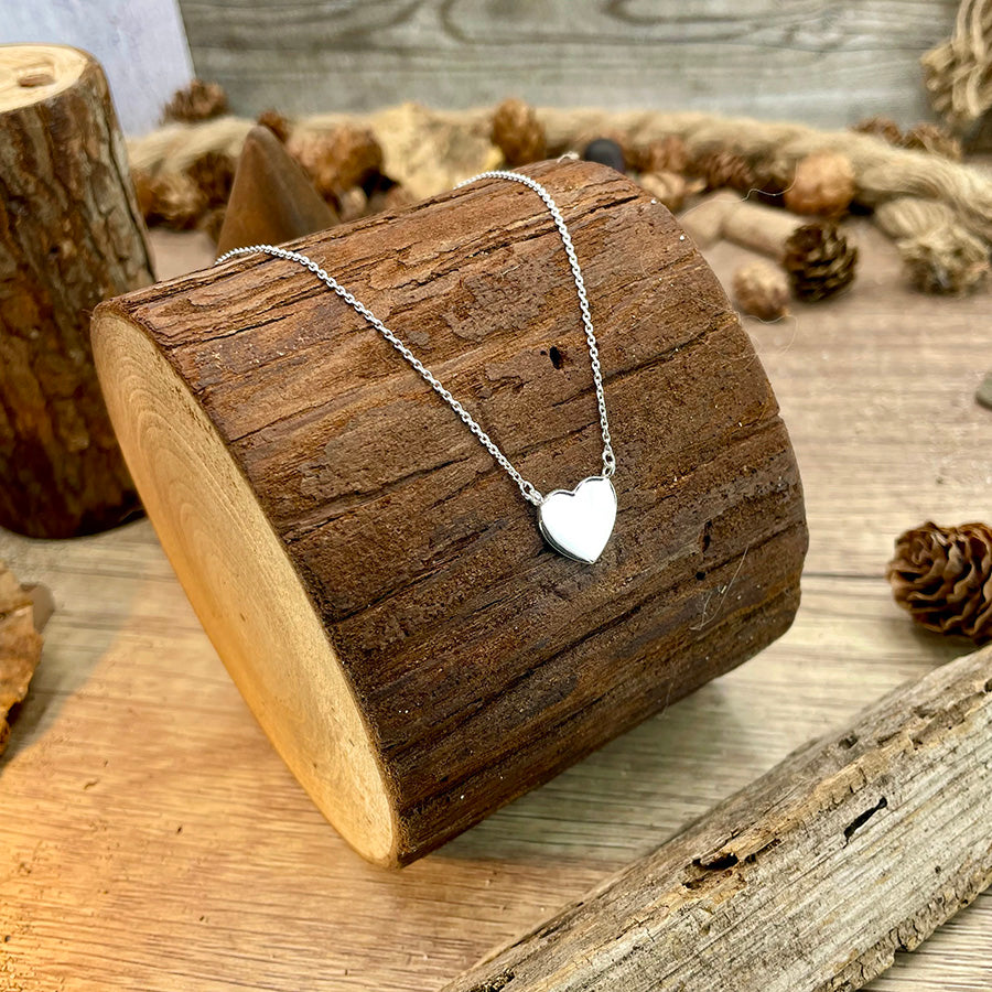 Collier femme HEART? NOT YOURS BÉBÉ – pendentif cœur bombé en argent 925, chaîne forçat fine