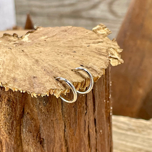 Boucles d’oreilles femme MINI CRUSH – mini créoles argent 925, diamètre 10 mm