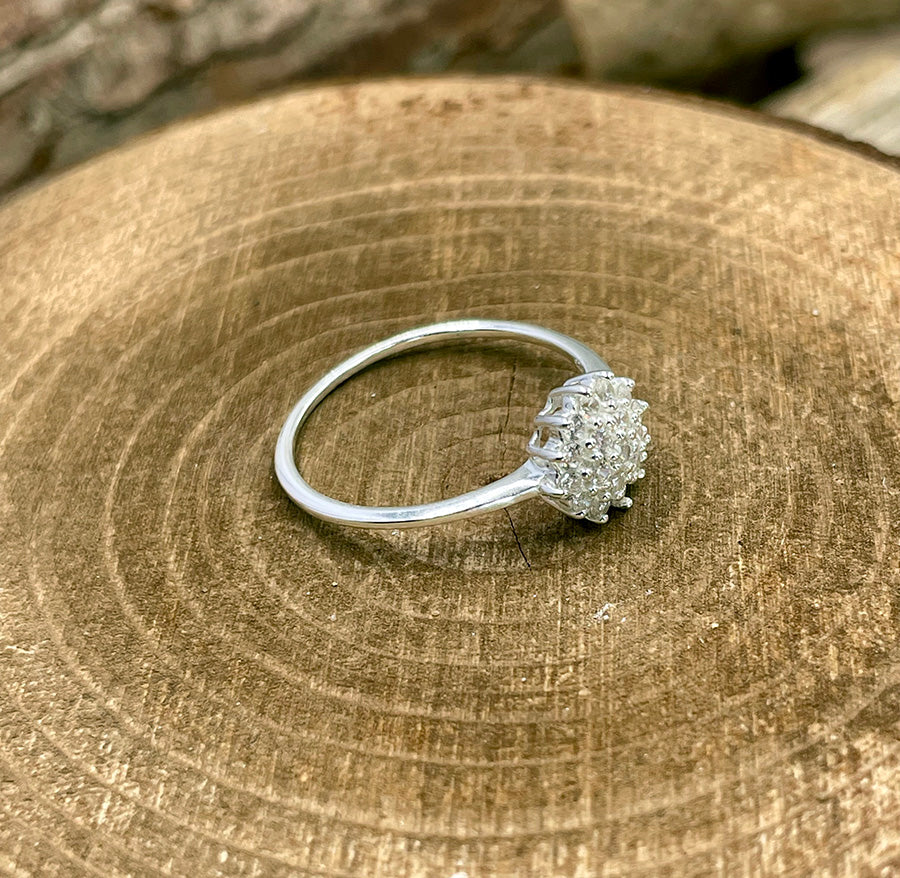 Bague femme BLOW MY ICE – argent 925 et zircons façon diamant pavés en forme de fleur