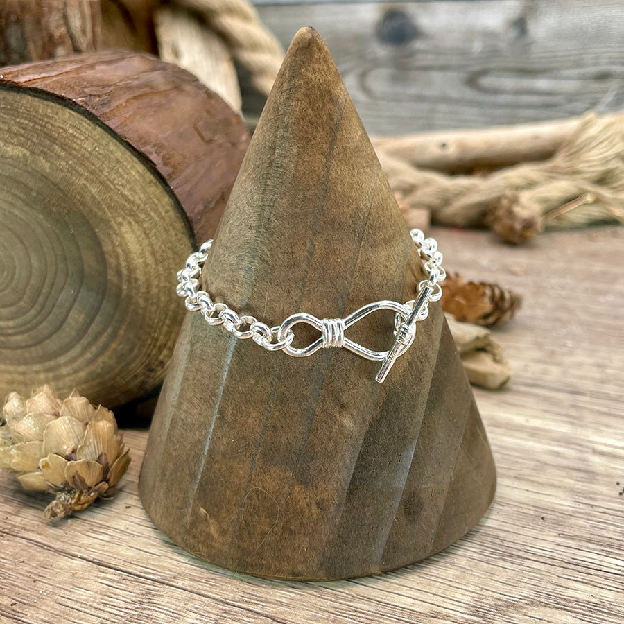 Bracelet femme FOREVER CHÉRI ! – maillons jaseron épais en argent 925, fermoir bijou infini