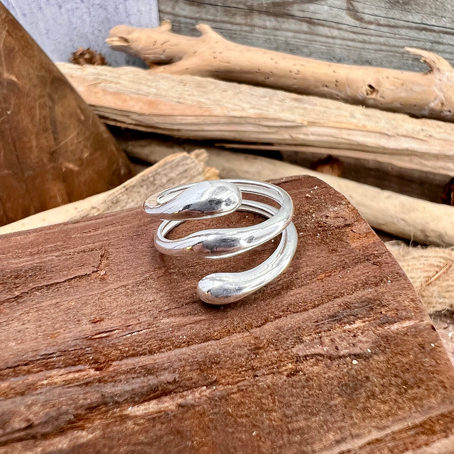 Bague femme réglable TOO HOT TO MELT – design gouttes liquides en argent 925
