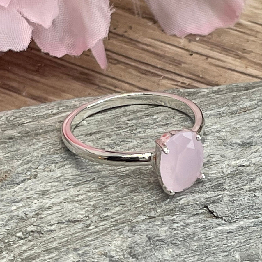 Bague femme PINKY PROMISE BABE – argent 925 et quartz rose facetté