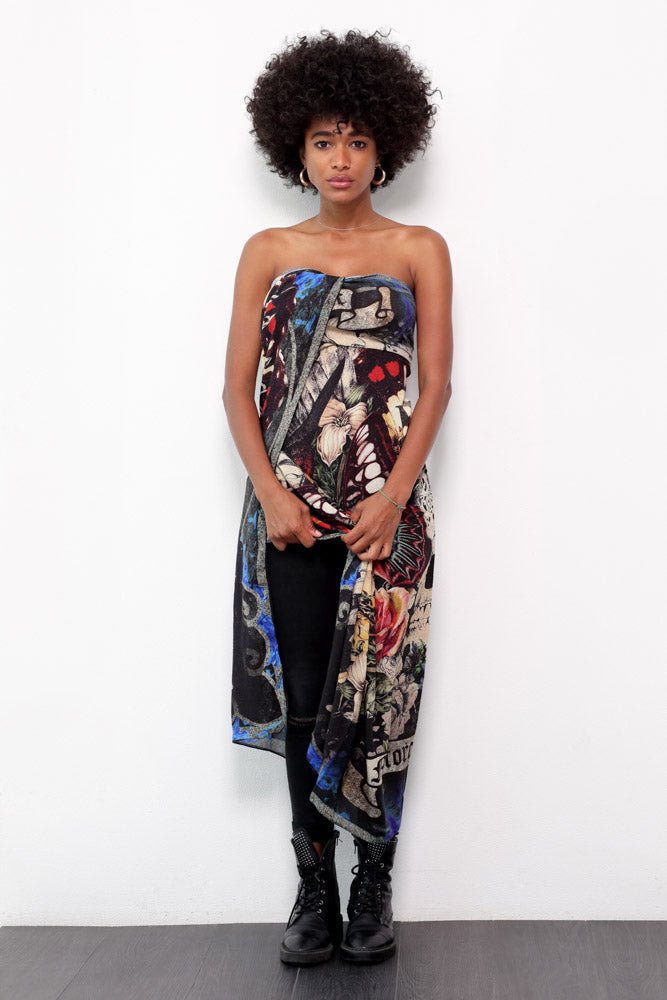 FOULARD RUDE RIDERS® UNISEXE MODÉLE SKULL AND ROSES – bijoux fait main en argent 925 | Pitch & Néo