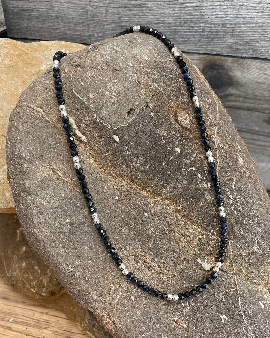 STARRY NIGHT COLLIER PERLES BLUE SAND EN ARGENT 925