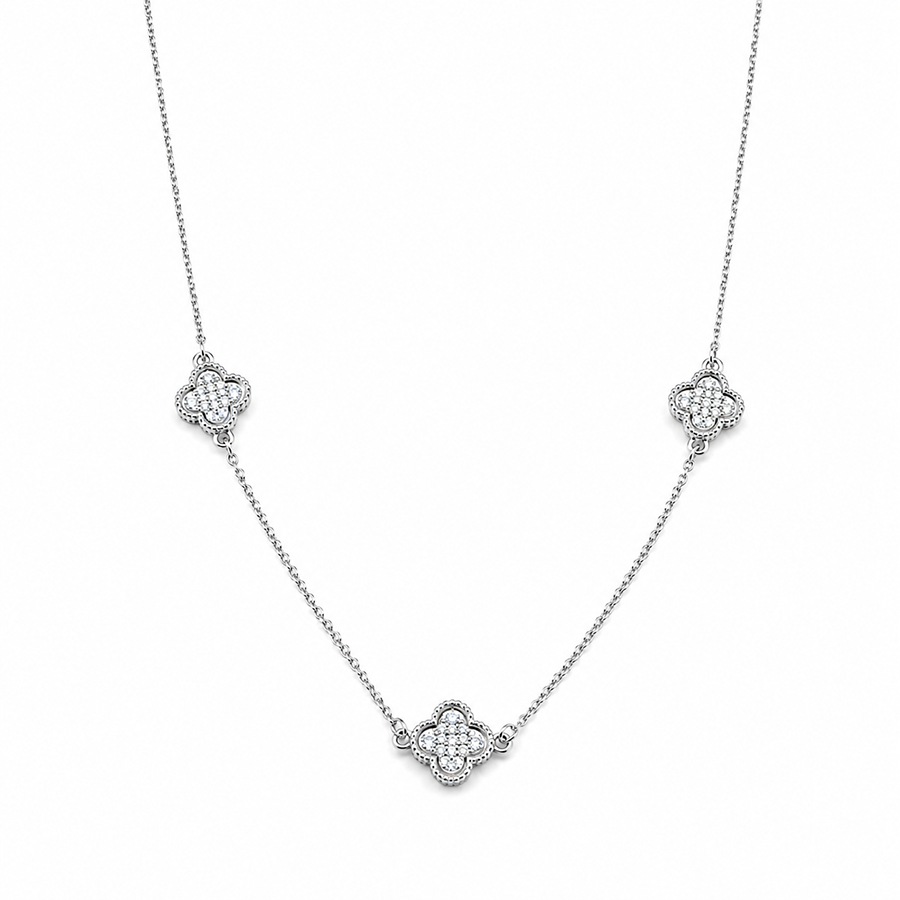 Collier trèfle zircon femme argent 925 TRY TO OUTSHINE ME