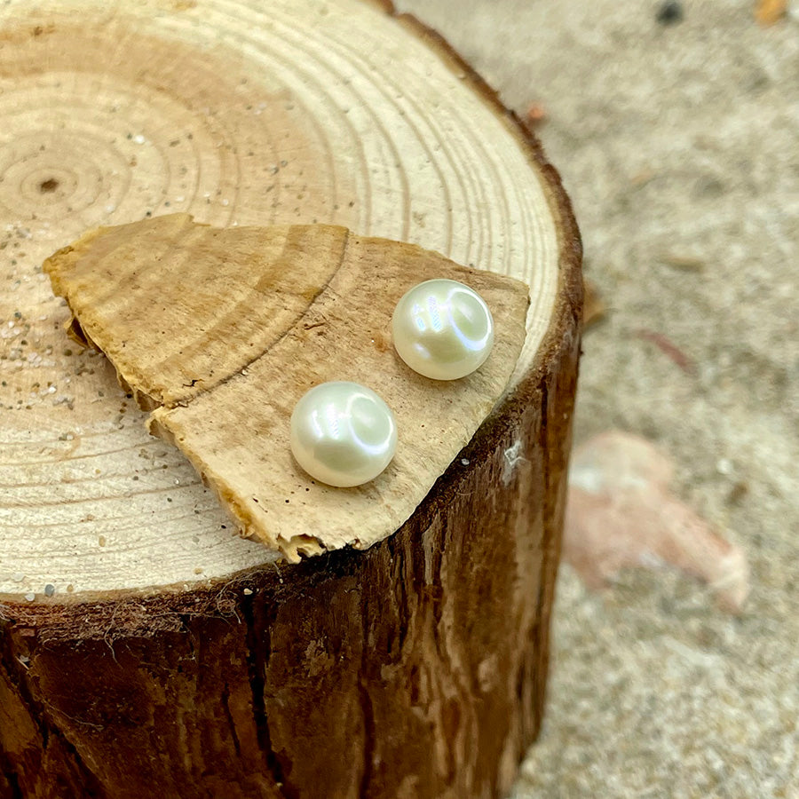 RIVER PEARLS CLOUS D'OREILLES PERLES DE CULTURE D'EAU DOUCE EN ARGENT 925