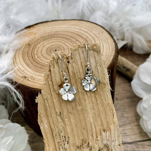 POSY BOUCLES D'OREILLES PENDENTIFS FLEURS EN ARGENT 925