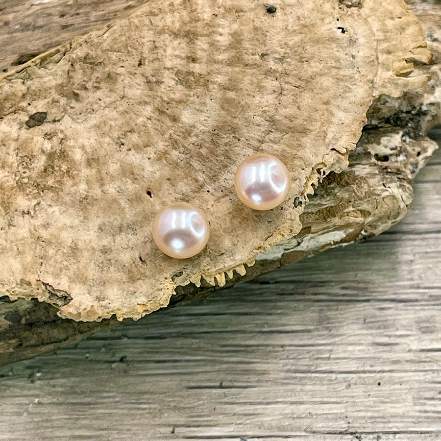 TEARS OF THE RIVER PINK CLOUS D'OREILLES PERLES DE CULTURE D'EAU DOUCE EN ARGENT 925