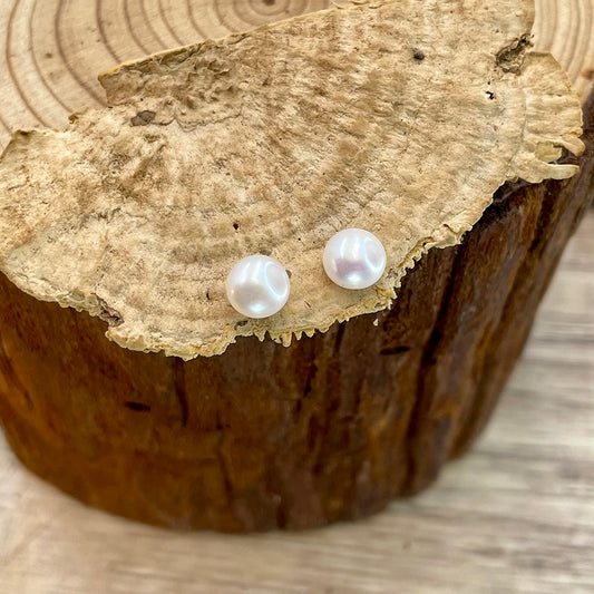 RIVER PEARLS BIG CLOUS D'OREILLES PERLES DE CULTURE D'EAU DOUCE EN ARGENT 925