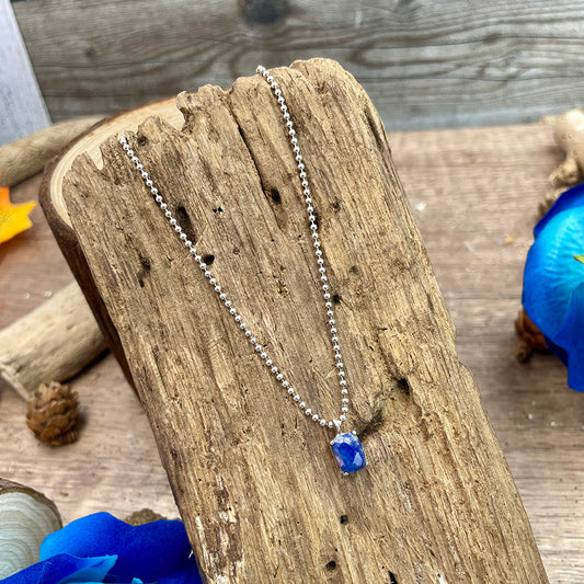 SWEET DREAMS COLLIER CHAÎNE BOULES ET PENDENTIF EN LAPIS LAZULI ET ARGENT 925