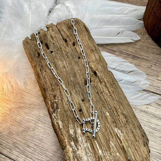 ANGEL DUST NECKLACE FORÇAT CHAIN ​​ROSE PENDANT IN 925 SILVER