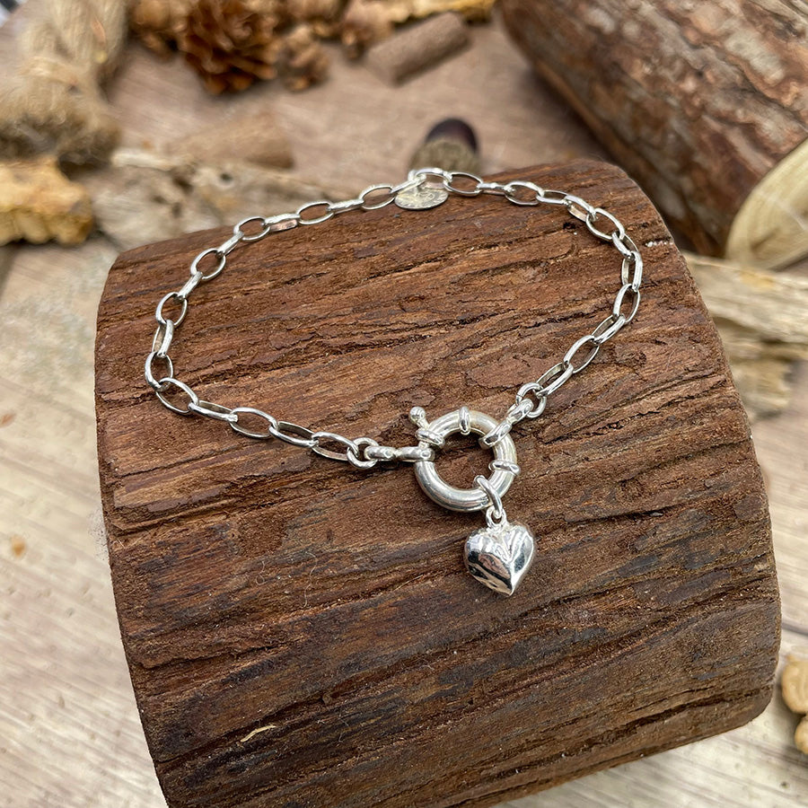 TINY P&amp;N and CO ALTERNATING CHAIN ​​LINK BRACELET AND BUOY CLASP IN 925 SILVER