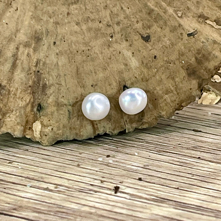 WATER GEM CLOUS D'OREILLES EN PERLES DE CULTURE BLANCHES ET ARGENT 925