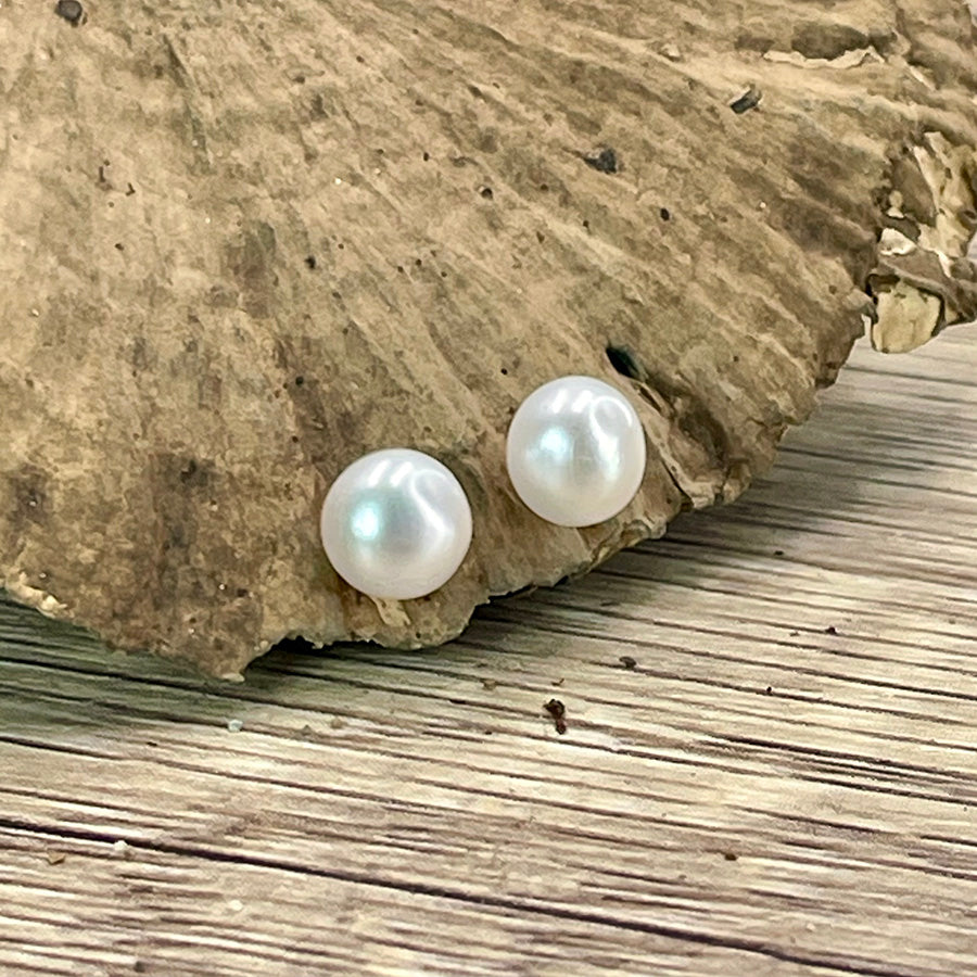 WATER GEM CLOUS D'OREILLES EN PERLES DE CULTURE BLANCHES ET ARGENT 925