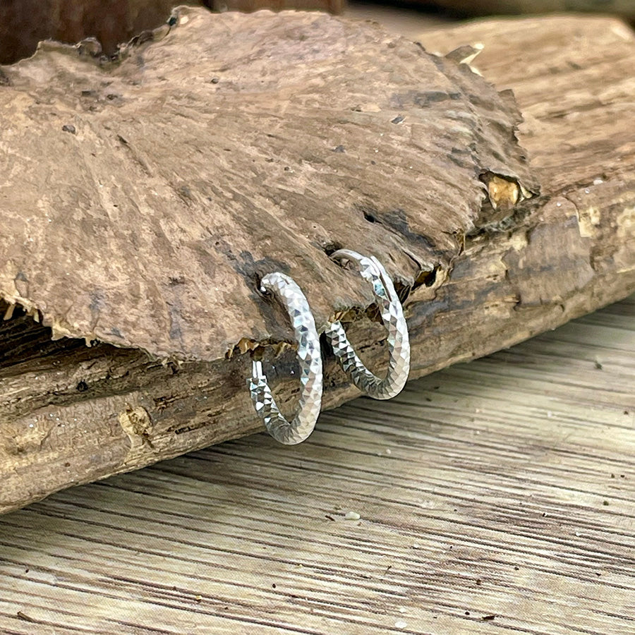 DISCO BALL BOUCLES D'OREILLES CRÉOLES FACETTÉES EN ARGENT 925