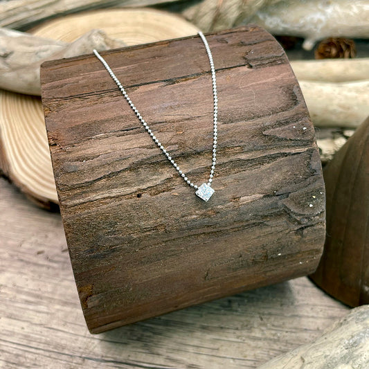 SINGLE STONE NECKLACE CHAIN ​​DIAMOND BALLS SOLITAIRE ZIRCONIA PENDANT IN 925 SILVER