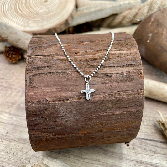 FELICITÀ NECKLACE CHAIN ​​PENDANT CROSS IN ZIRCONIA IN 925 SILVER