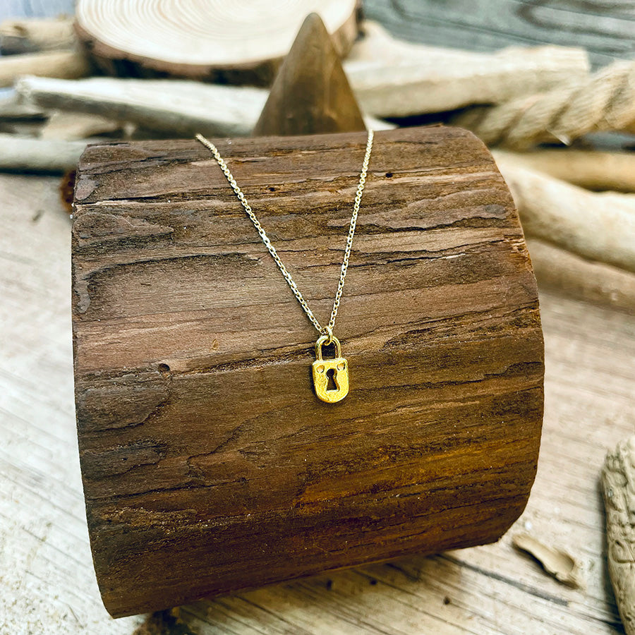 ALIAS NECKLACE FIRST NAME CUSTOMIZABLE SNAKE MESH CHAIN ​​IN 24K VERMEIL