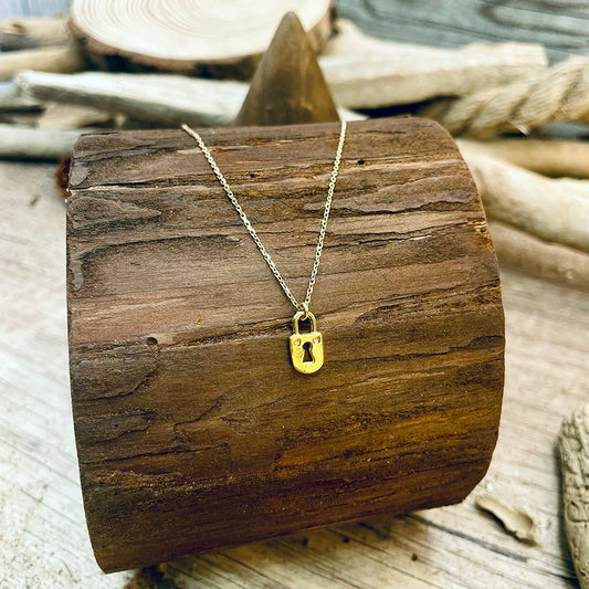 ALIAS NECKLACE FIRST NAME CUSTOMIZABLE SNAKE MESH CHAIN ​​IN 24K VERMEIL