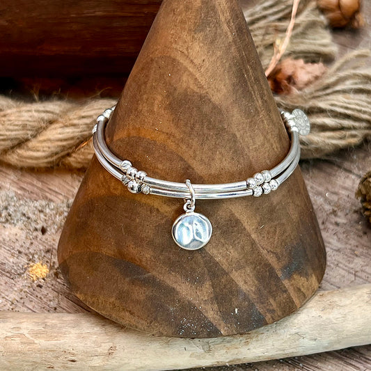 Bracelet femme SHIMMER ME SOFTLY – double-rang tubes argent et perles facettées en argent 925