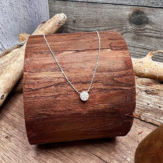 Collier femme ZIP IT & BLOOM – chaîne boules facettées scintillantes, pendentif fleur pavée de zircons façon diamant et argent 925
