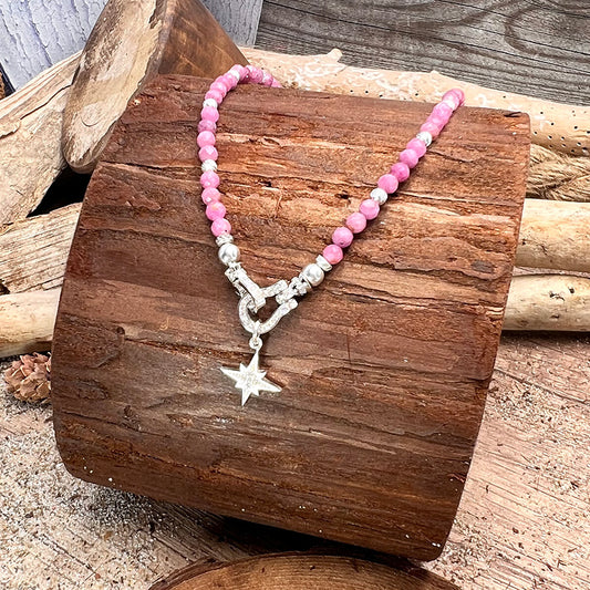 ETERNAL BOND RUBY PEARL NECKLACE AND 925 SILVER "LOVE" PENDANT