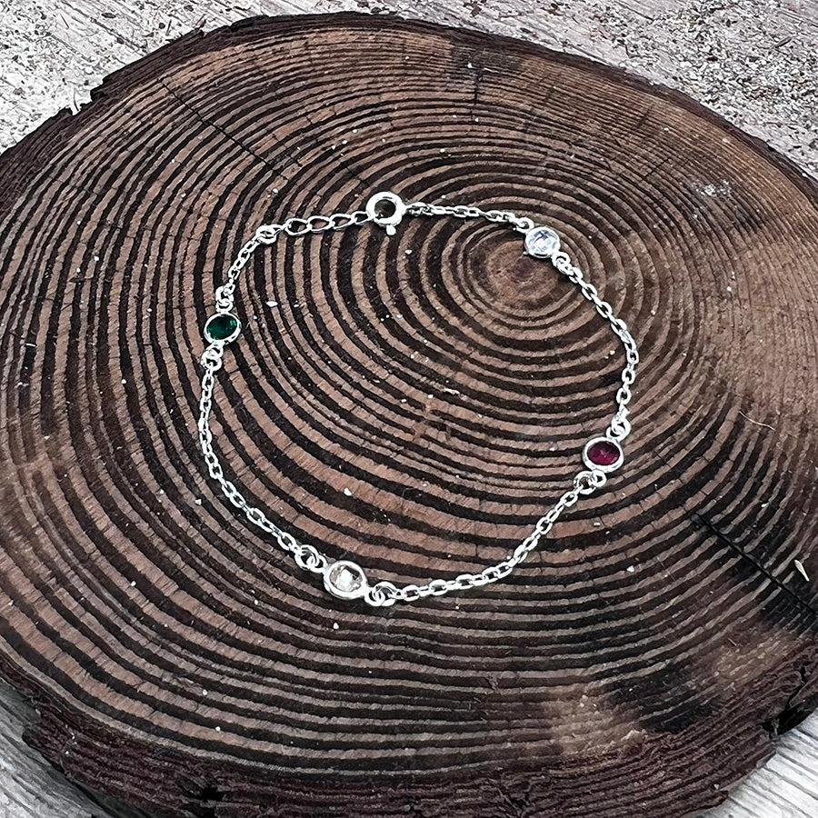 Bracelet femme RAINBOW JUICE – zircons façon diamant, rubis, saphir, émeraude, citrine et argent 925