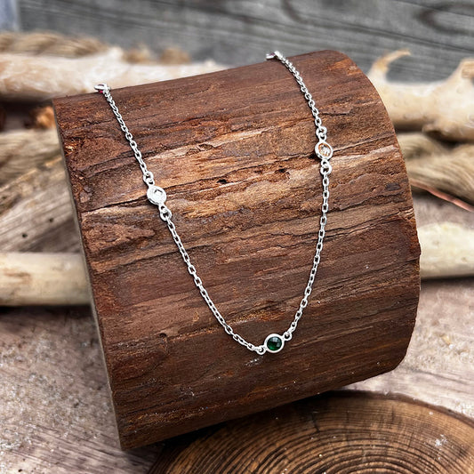 Collier femme RAINBOW MOOD – zircons façon diamant, rubis, émeraude, citrine et argent 925