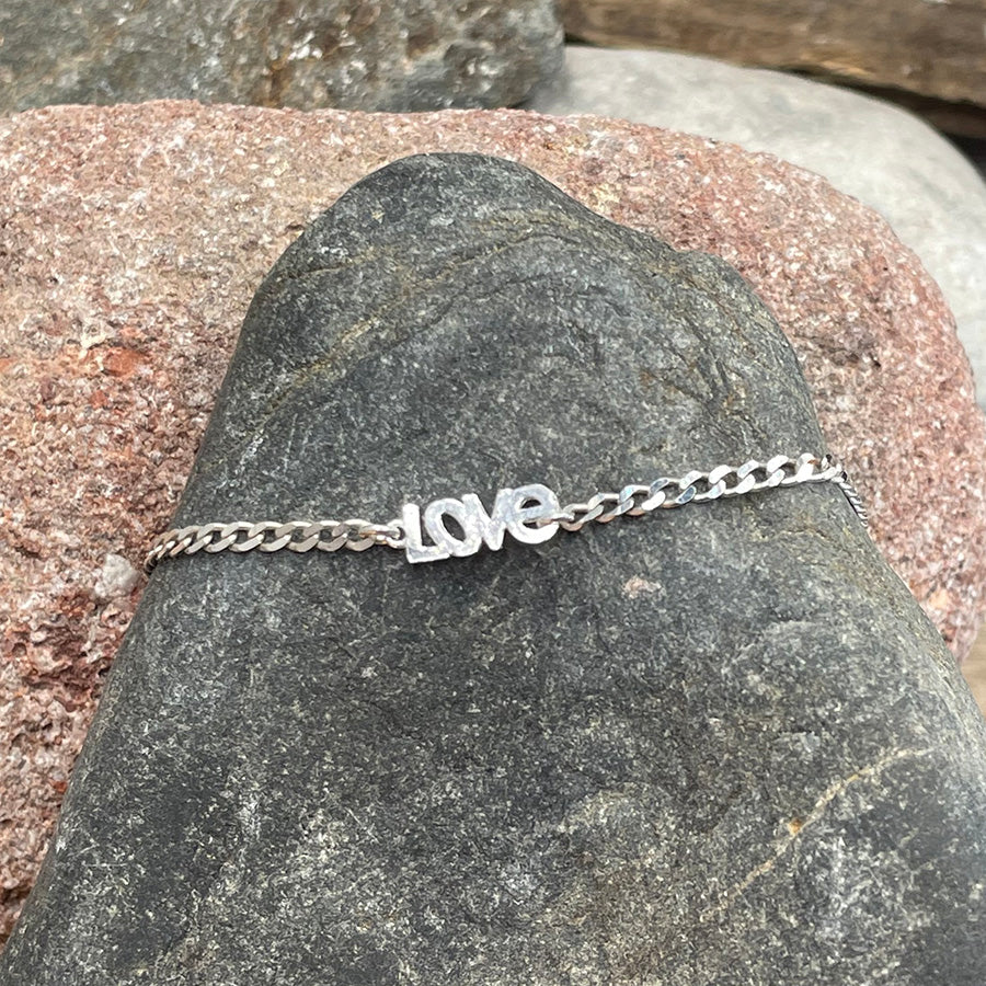 TINY BAE BRACELET GOURMETTE INTERCALAIRE LOVE EN ARGENT 925