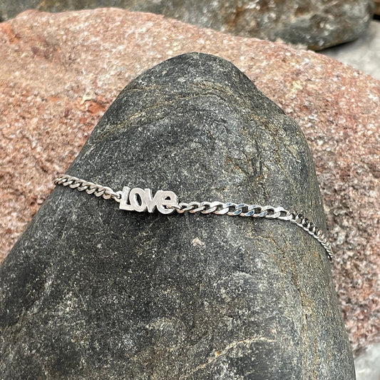 TINY BAE BRACELET GOURMETTE INTERCALAIRE LOVE EN ARGENT 925