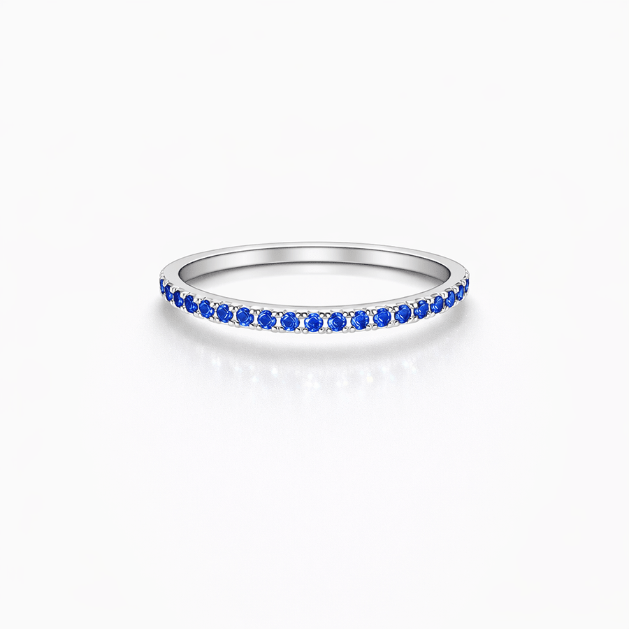 Bague alliance fine zircons bleus pavés femme argent 925 BLUE IS NEVER ENOUGH – bijoux fait main en argent 925 | Pitch & Néo