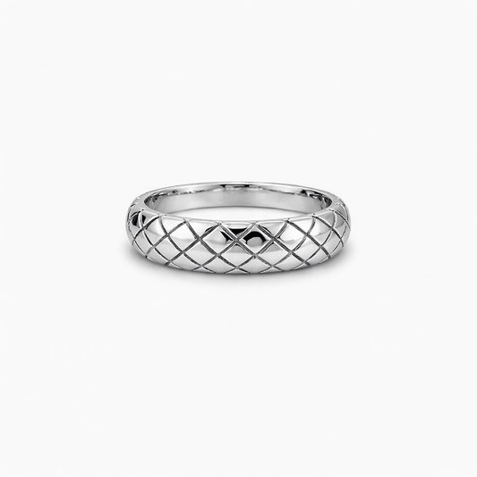 Bague anneau bombé femme argent 925 LICK MY SIN – gravure effet peau de serpent – bijoux fait main en argent 925 | Pitch & Néo
