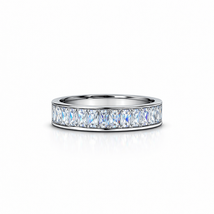 Bague anneau large zircons baguette femme argent 925 SPOIL MY FINGER – bijoux fait main en argent 925 | Pitch & Néo
