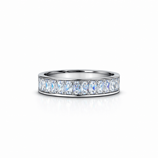 Bague anneau large zircons baguette femme argent 925 SPOIL MY FINGER – bijoux fait main en argent 925 | Pitch & Néo