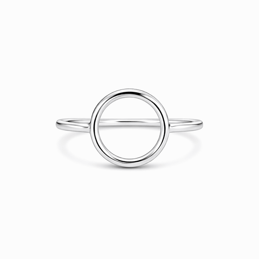 Bague cercle ajouré femme argent 925 SHUT MY CIRCLE – anneau rond graphique – bijoux fait main en argent 925 | Pitch & Néo