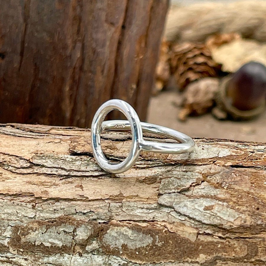 Bague cercle ajouré femme argent 925 SHUT MY CIRCLE – anneau rond graphique – bijoux fait main en argent 925 | Pitch & Néo