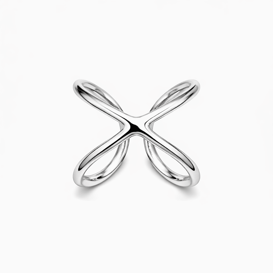 Bague croisée X femme argent 925 OWN YOUR POWER – réglable design ouvert – bijoux fait main en argent 925 | Pitch & Néo