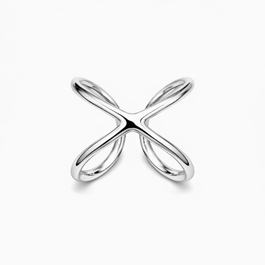 Bague croisée X femme argent 925 OWN YOUR POWER – réglable design ouvert – bijoux fait main en argent 925 | Pitch & Néo