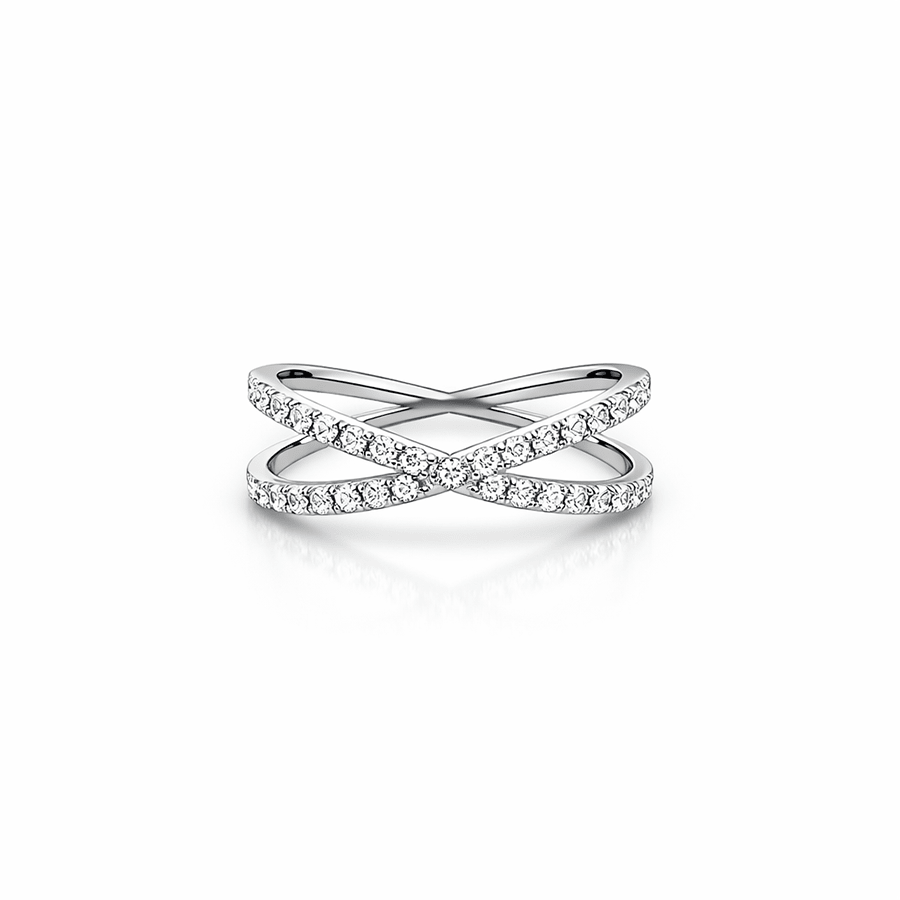 Bague croisée zircons femme argent 925 CROSS YOUR DESTINY – bijoux fait main en argent 925 | Pitch & Néo