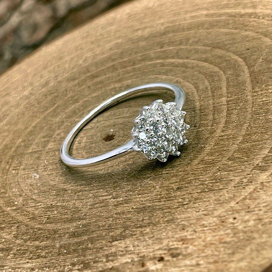 Bague femme BLOW MY ICE – argent 925 et zircons façon diamant pavés en forme de fleur – bijoux fait main en argent 925 | Pitch & Néo