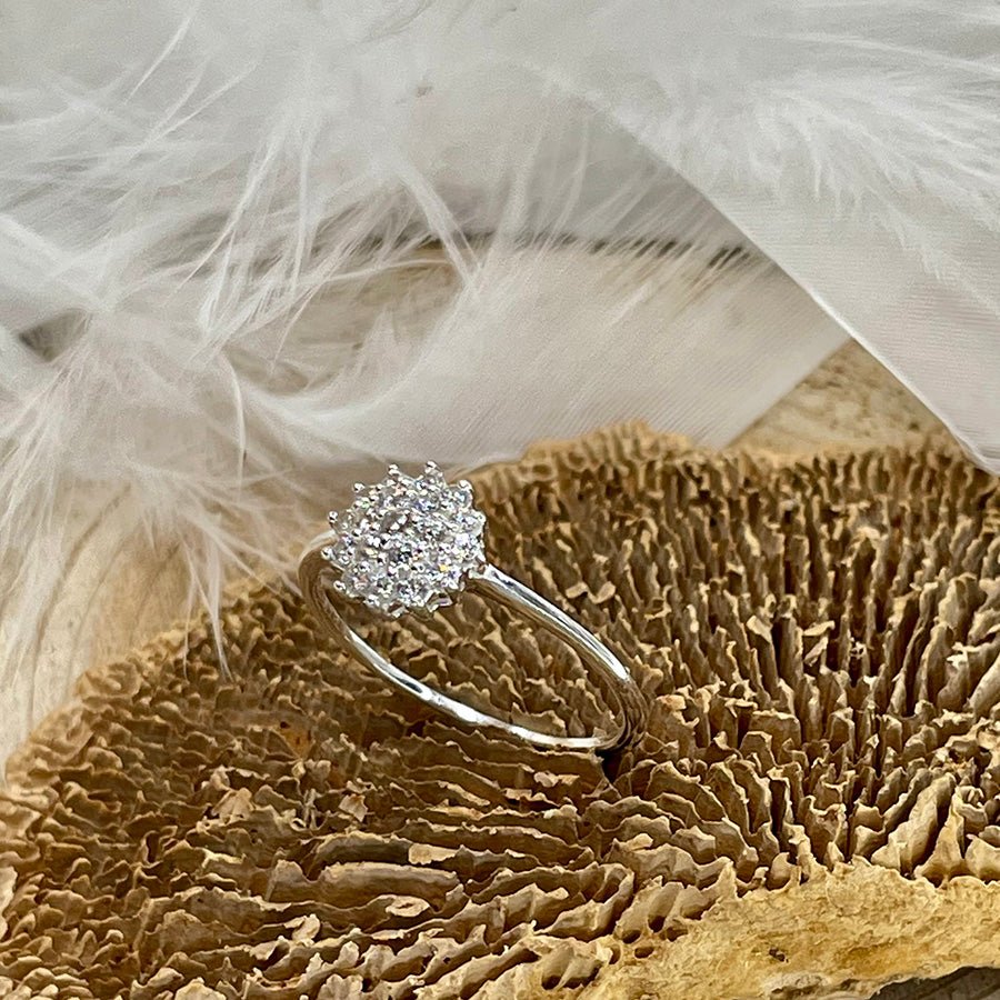 Bague femme BLOW MY ICE – argent 925 et zircons façon diamant pavés en forme de fleur – bijoux fait main en argent 925 | Pitch & Néo