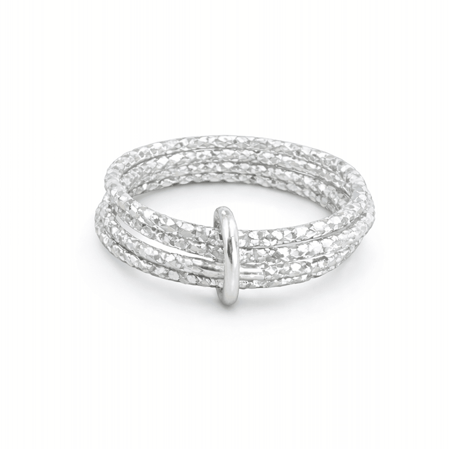Bague femme en argent 925 – BLING ME FOUR, multi - anneaux facettés – bijoux fait main en argent 925 | Pitch & Néo