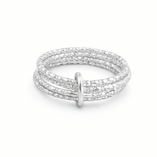 Bague femme en argent 925 – BLING ME FOUR, multi - anneaux facettés – bijoux fait main en argent 925 | Pitch & Néo