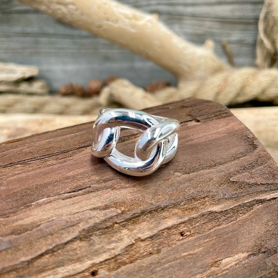 Bague femme NEED YOU NOW – maillon sculptural en argent 925 massif, design chaîne couture – bijoux fait main en argent 925 | Pitch & Néo