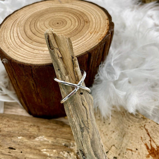 Bague femme OWN YOUR POWER – bague ajustable design croisé en argent 925 – bijoux fait main en argent 925 | Pitch & Néo