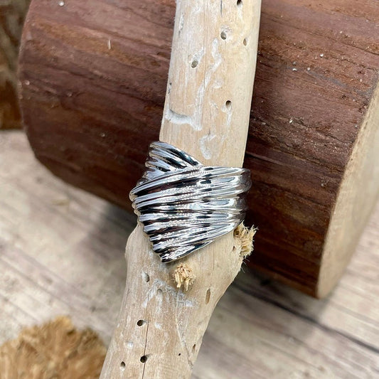 Bague femme PRIVATE SPLASH ONLY – argent 925, design vague sculptée ultra brillante – bijoux fait main en argent 925 | Pitch & Néo