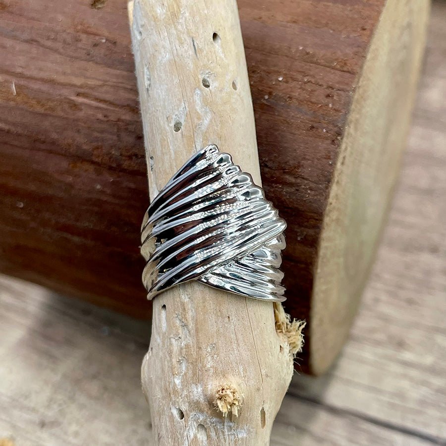 Bague femme PRIVATE SPLASH ONLY – argent 925, design vague sculptée ultra brillante – bijoux fait main en argent 925 | Pitch & Néo